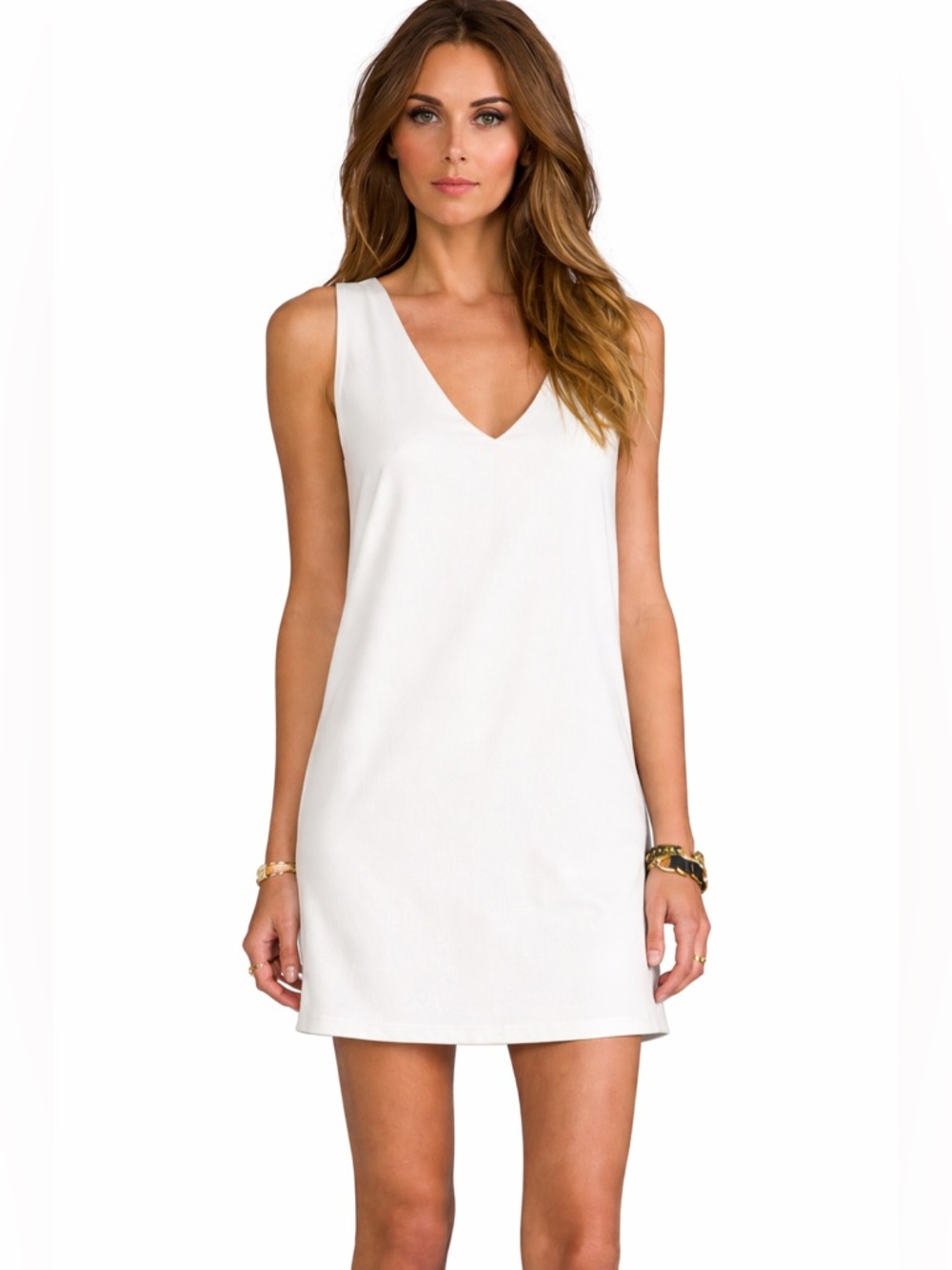 Robert Rodriguez Cream V-Neck Shift Dress
